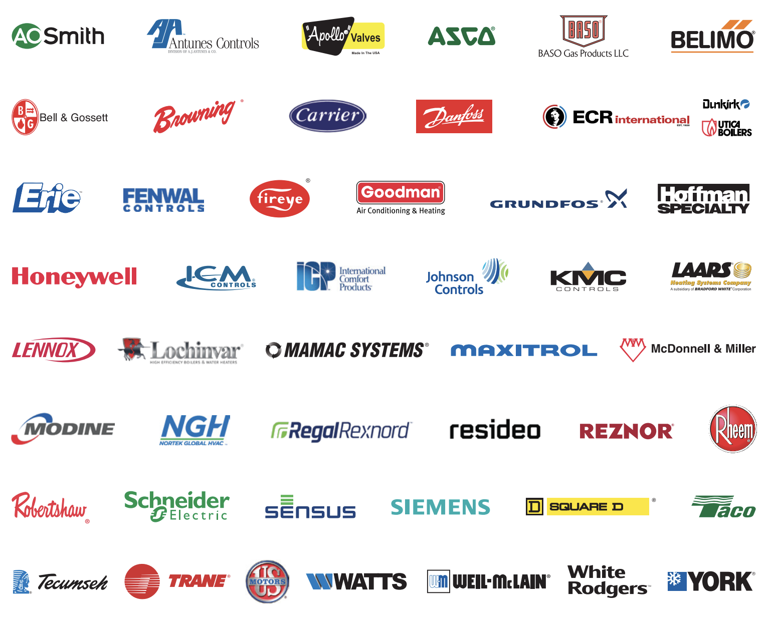 Major manufacturer logos